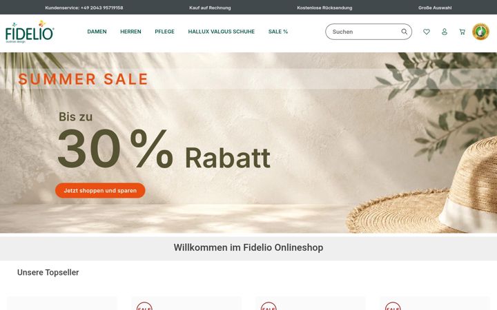 Screenshot of fidelio-shop.com