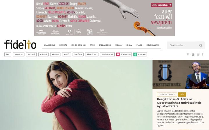 Screenshot of fidelio.hu