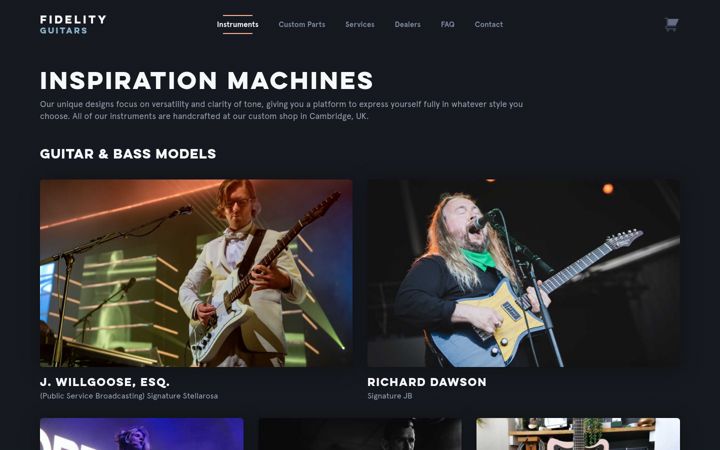 Screenshot of fidelity-guitars.co.uk