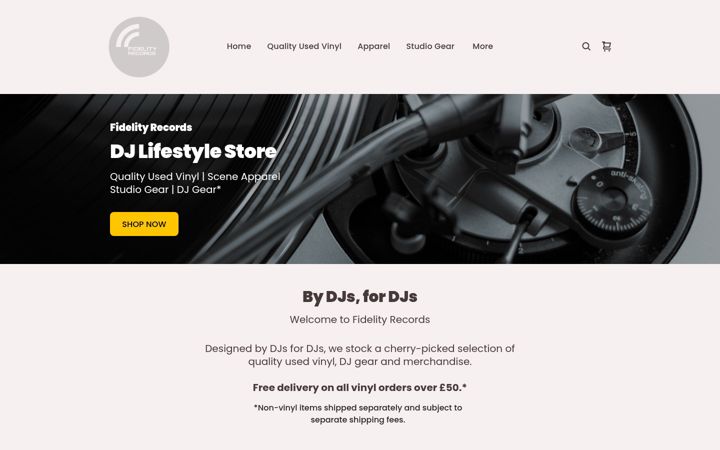 Screenshot of fidelity-records.co.uk