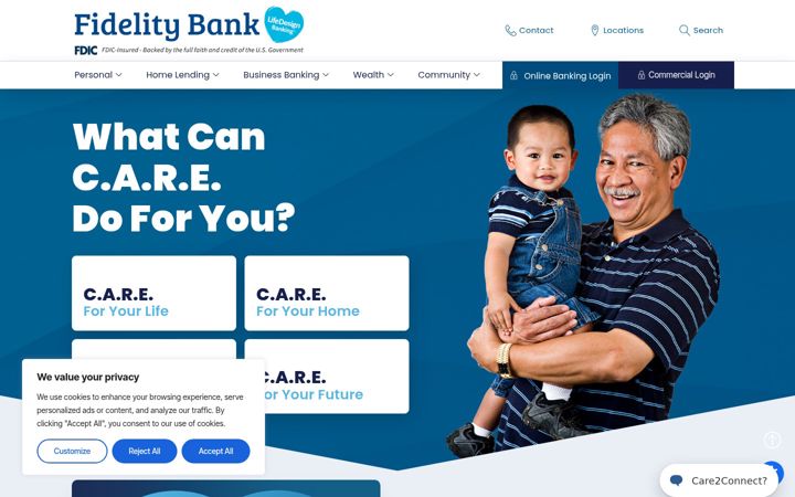 Screenshot of fidelitybankonline.com