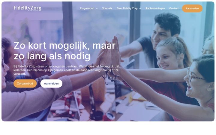 Screenshot of fidelityzorg.nl