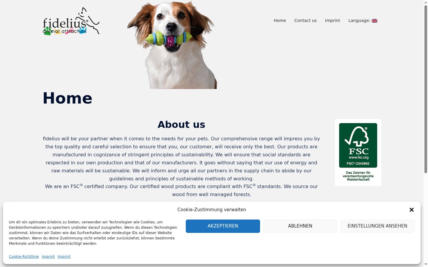 Screenshot del banner di consenso mostrato prima di qualsiasi interazione