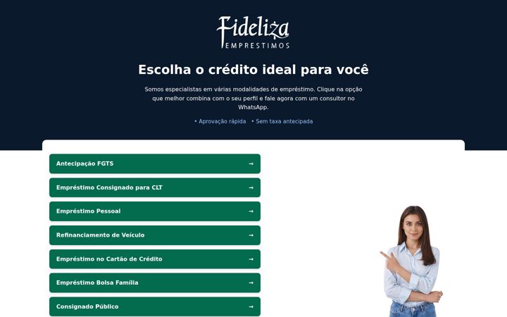 Screenshot of fidelizaemprestimos.com.br