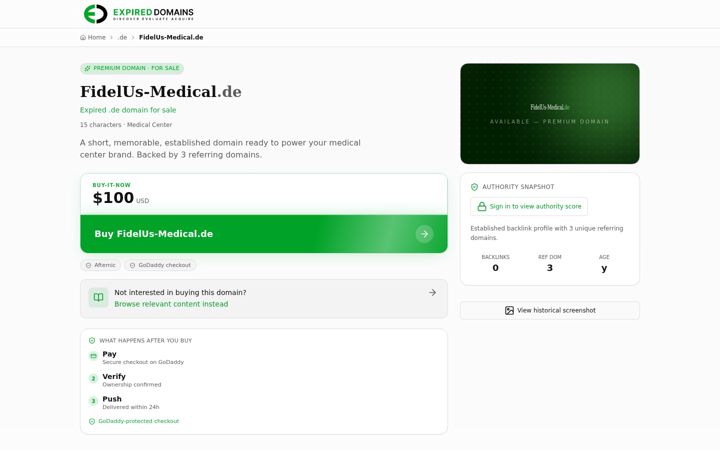 Screenshot of fidelus-medical.de
