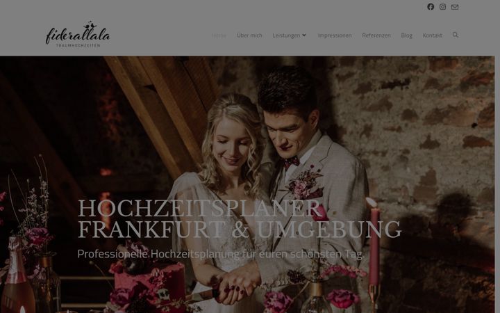 Snímek obrazovky fiderallala-traumhochzeiten.de