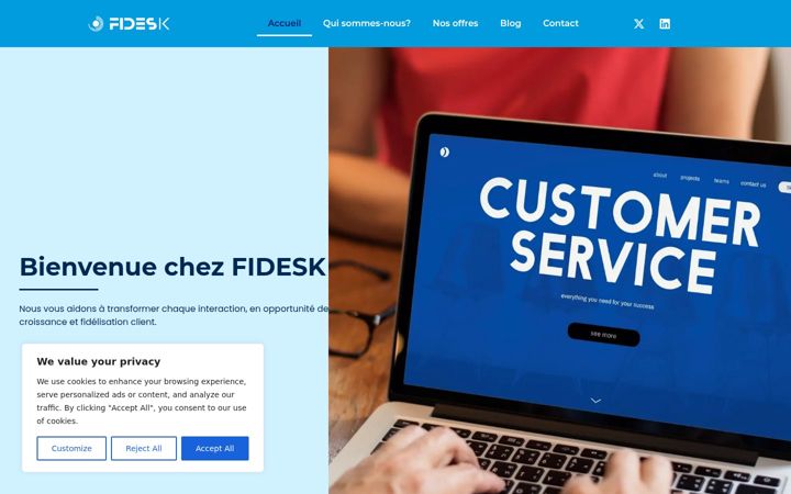 Screenshot of fidesk.fr