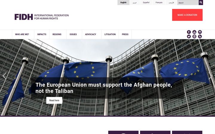 Capture d'écran de fidh.org
