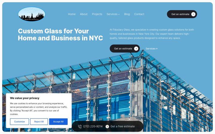Screenshot of fiduciaryglass.com