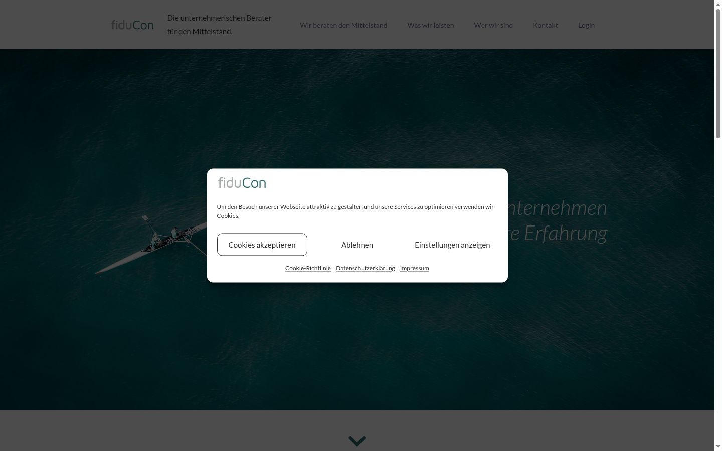 Screenshot del banner di consenso mostrato prima di qualsiasi interazione