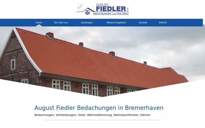 Snímek obrazovky fiedler-bedachungen.de