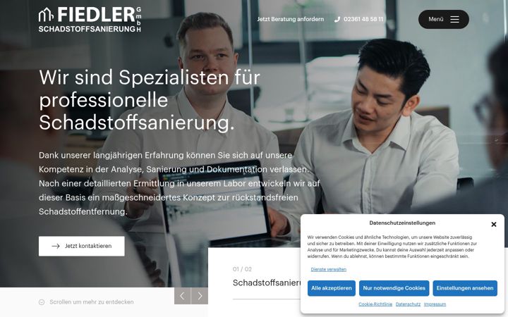 Screenshot di fiedler-schadstoffsanierung.de