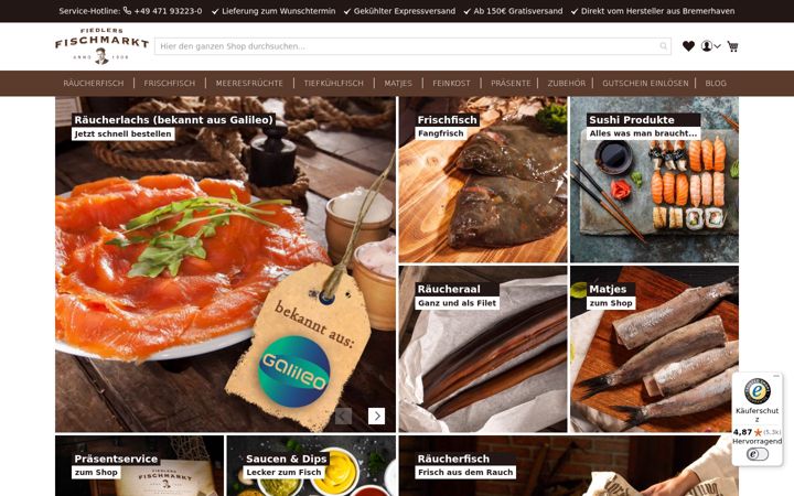 Screenshot di fiedlers-fischmarkt.de