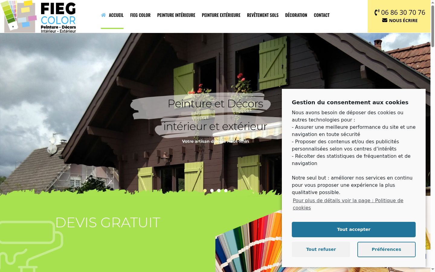 Screenshot del banner di consenso mostrato prima di qualsiasi interazione