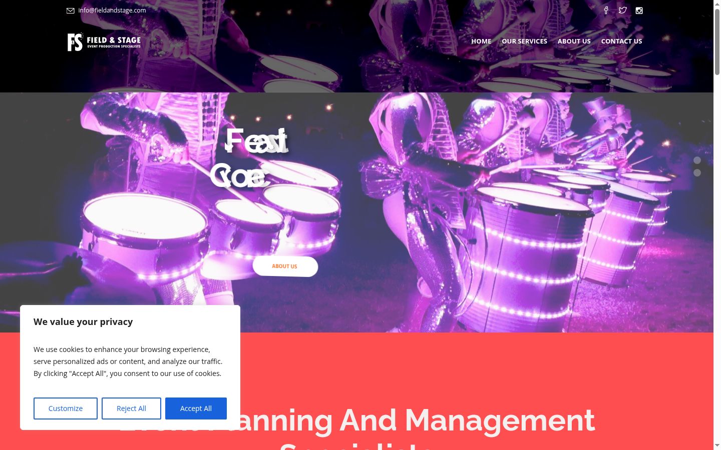 Screenshot of the consent banner shown before any interaction