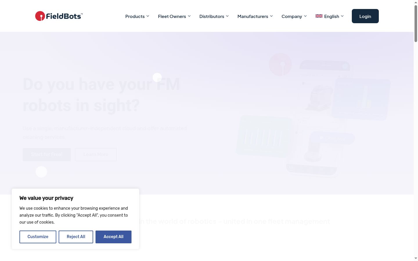Screenshot of the consent banner shown before any interaction