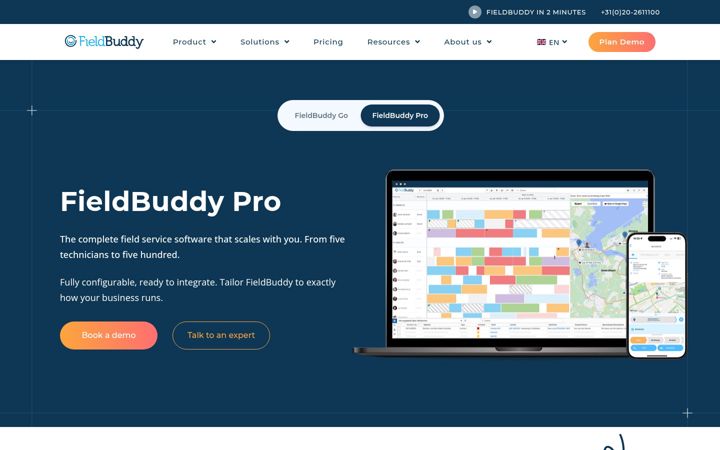 Skærmbillede af fieldbuddy.com
