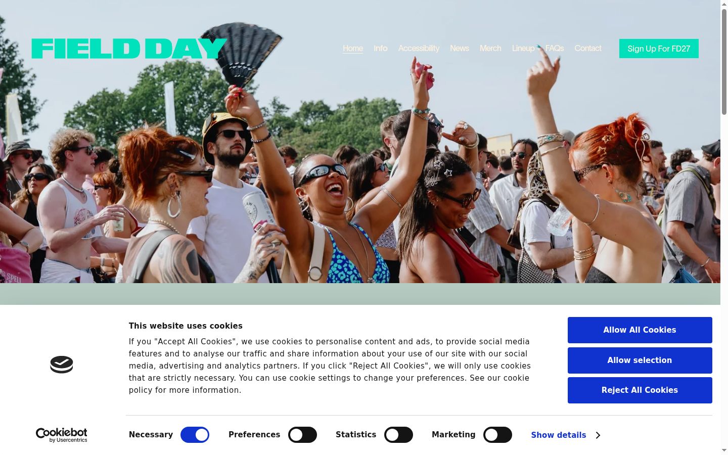 Screenshot of the consent banner shown before any interaction