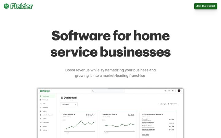 Screenshot of fielderapp.com