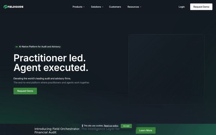 Posnetek zaslona fieldguide.io