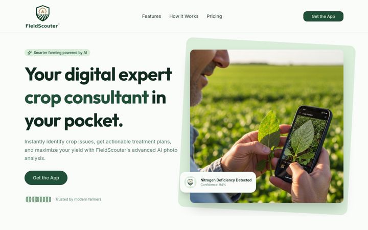 Ekrano kopija fieldscouter.io