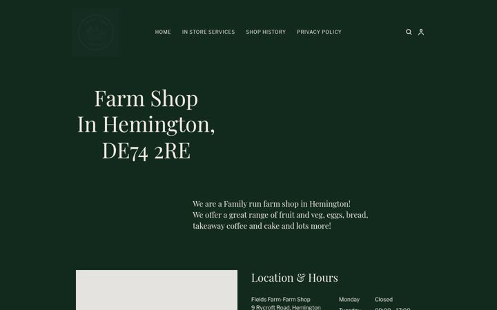 Screenshot of fieldsfarmfarmshop.co.uk