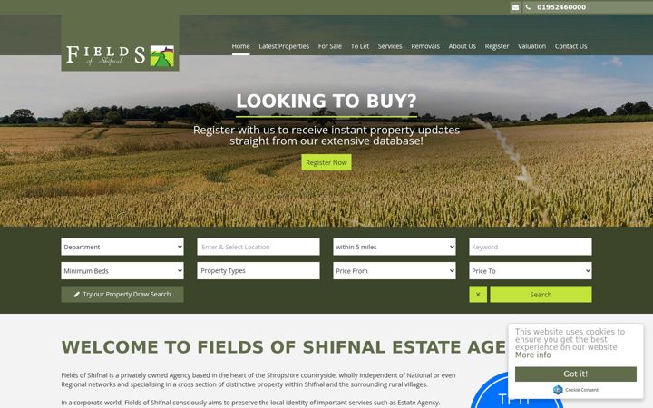Screenshot of fieldsofshifnal.co.uk