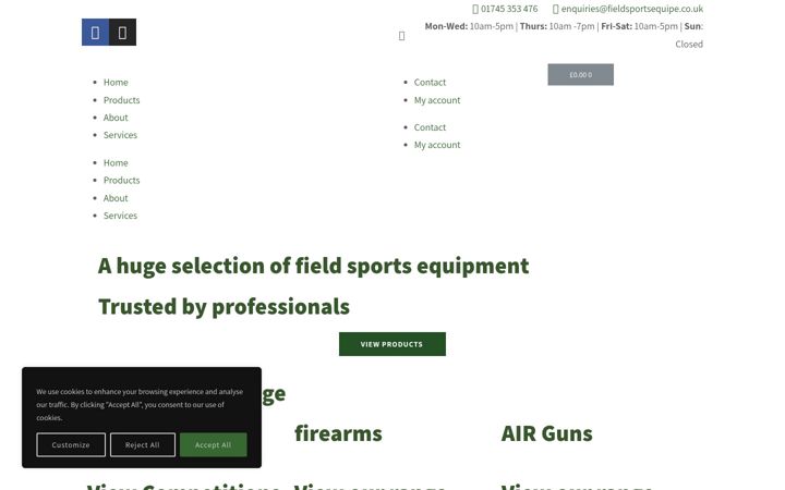 Screenshot of fieldsportsequipe.co.uk