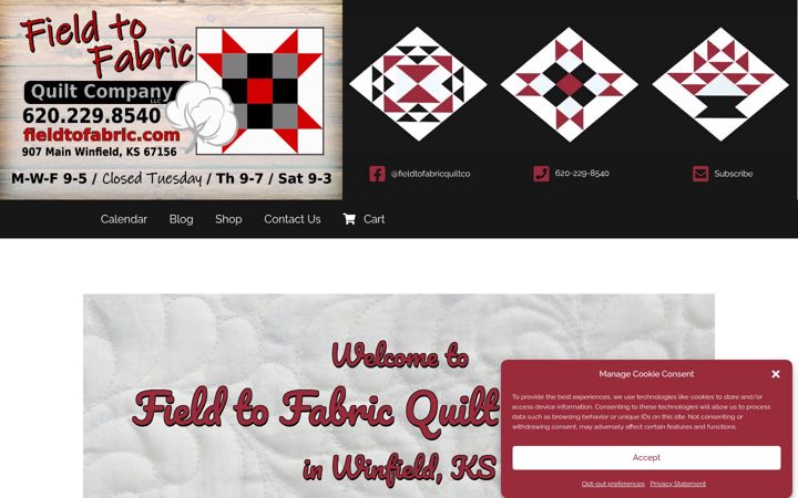 Screenshot of fieldtofabric.com