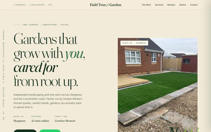 Screenshot of fieldtreeandgardencare.co.uk