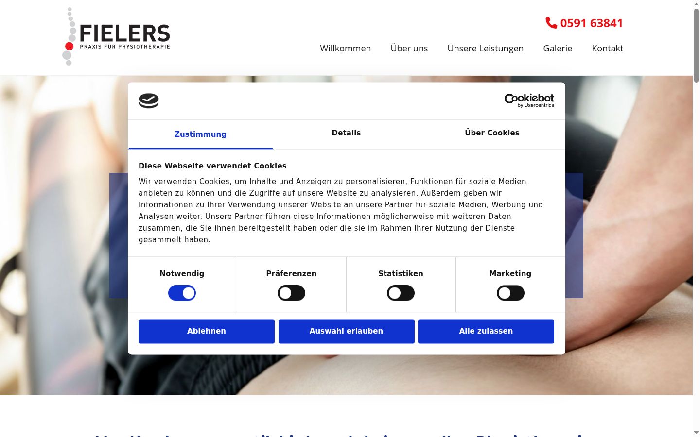 Screenshot of the consent banner shown before any interaction