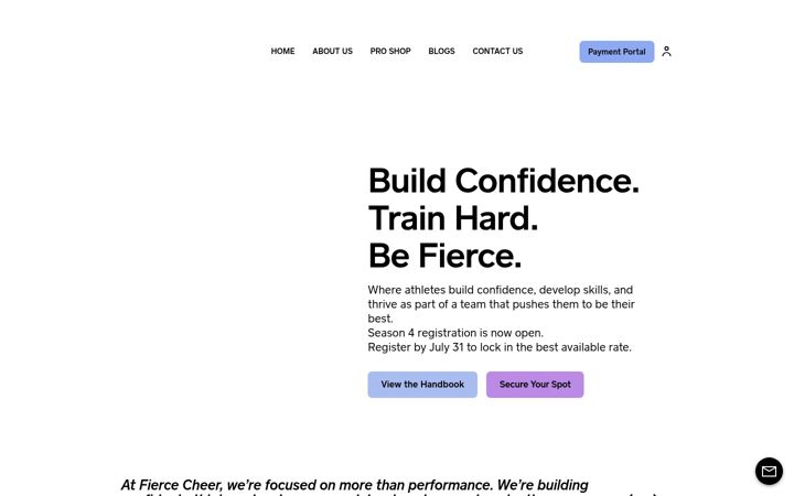 Screenshot of fierce-cheer.com