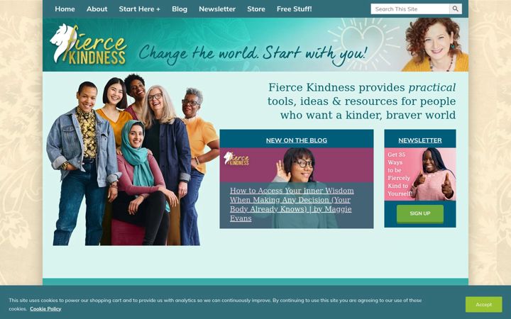 Screenshot of fiercekindness.com