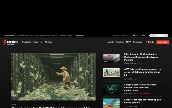 Screenshot of fiercetelecom.com