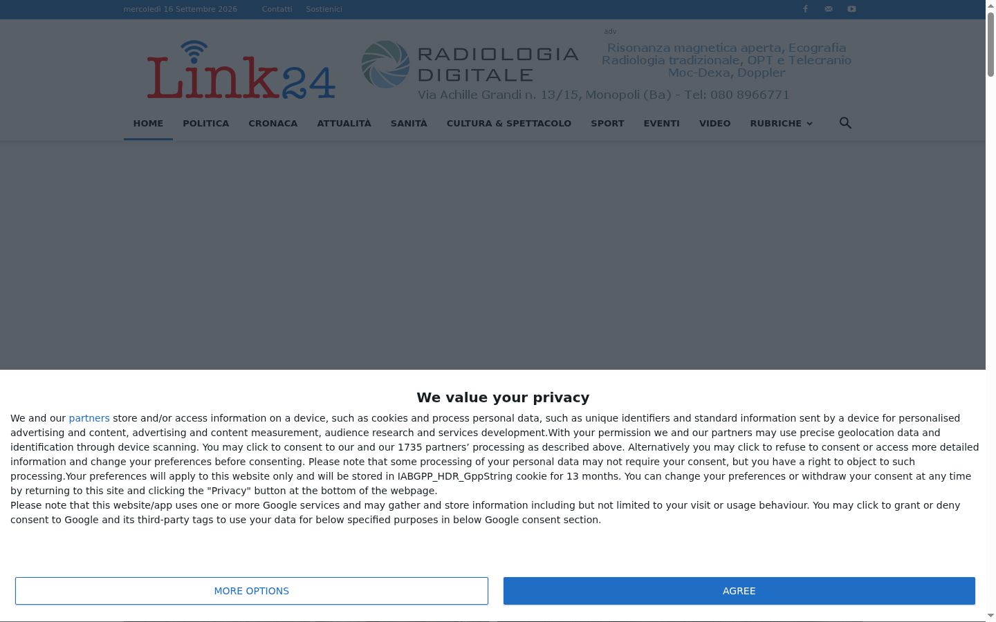 Zrzut ekranu banera zgody wyświetlanego przed jakąkolwiek interakcją