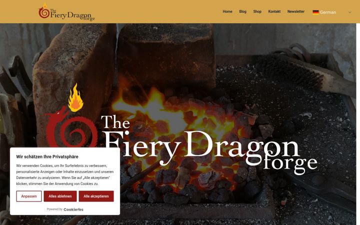 Screenshot of fierydragonforge.de