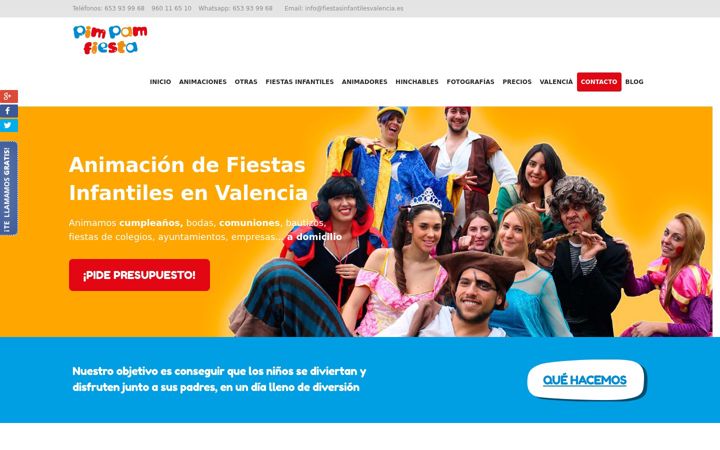 Snímek obrazovky fiestasinfantilesvalencia.es