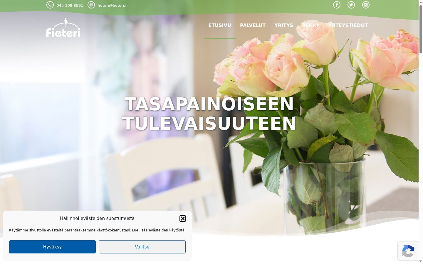 Skærmbillede af samtykkebanneret, som det blev vist før nogen interaktion