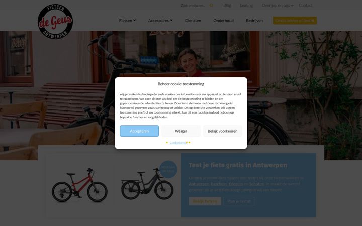 Screenshot of fietsendegeus.be
