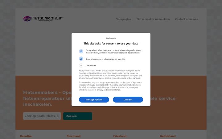Screenshot of fietsenmakergids.nl