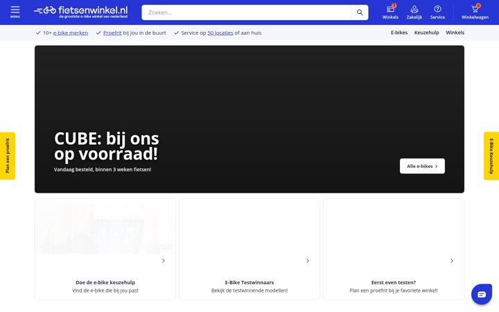 Snímek obrazovky fietsenwinkel.nl
