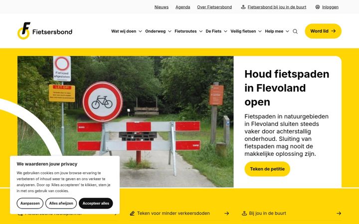 Screenshot of fietsersbond.nl
