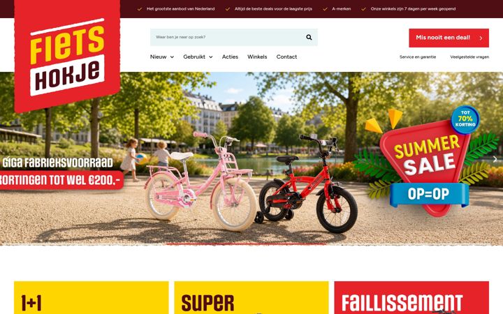 Screenshot ta' fietshokje.nl