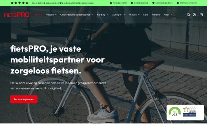 Screenshot of fietspro.nl