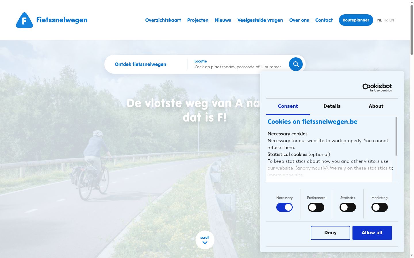 Sutikimo reklamjuostės, rodytos prieš bet kokią sąveiką, ekrano kopija
