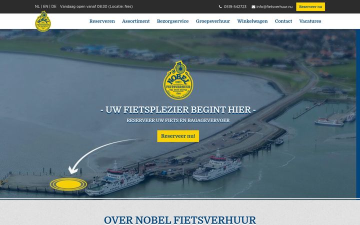 Screenshot ta' fietsverhuur.nu