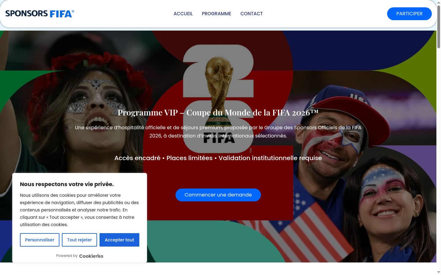 Screenshot tal-banner tal-kunsens muri qabel kwalunkwe interazzjoni