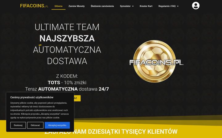 Screenshot of fifacoins.pl