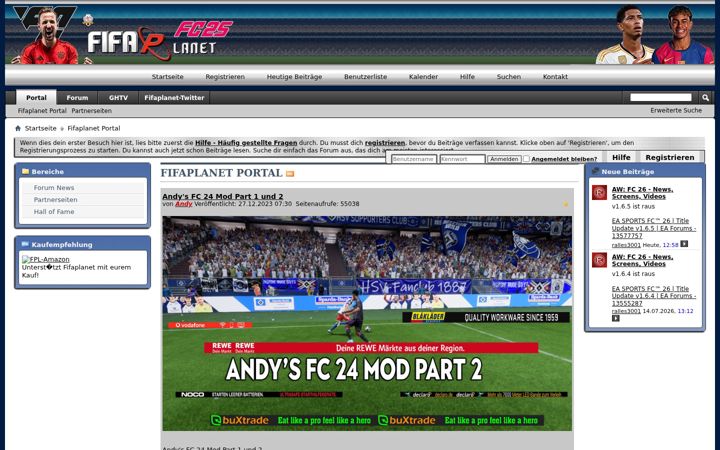 Screenshot του fifaplanet.de