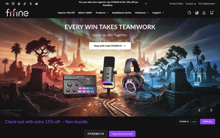 Screenshot of fifinemicrophone.com